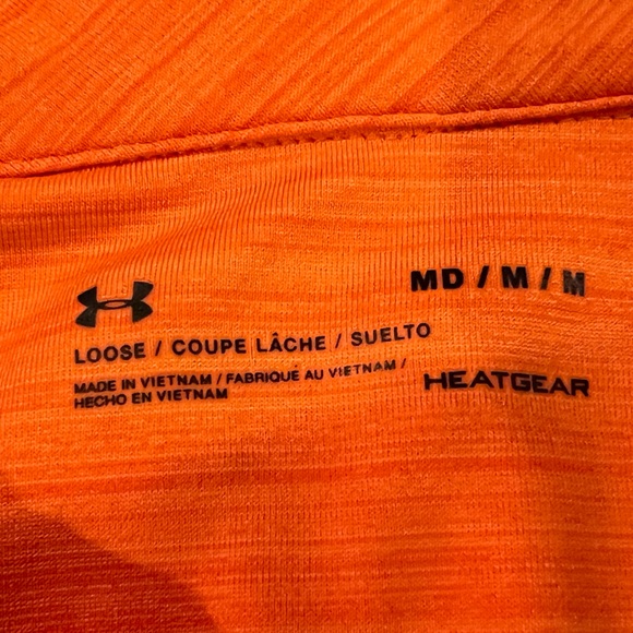 Under Armour Polo Shirts One is Heather Grey & One is Orange - Picture 5 of 13